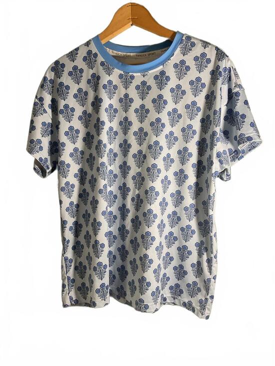 Tops - T+Nuck Sport Blue Floral Print T-Shirt Small